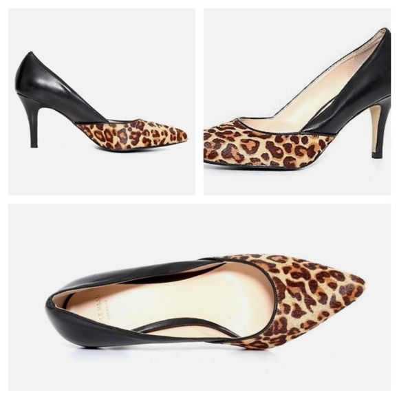 Cole Haan Kyle Leopard Print Hair Calf Leather Pointed Toe Pumps Heels size 6 B - Picture 1 of 8